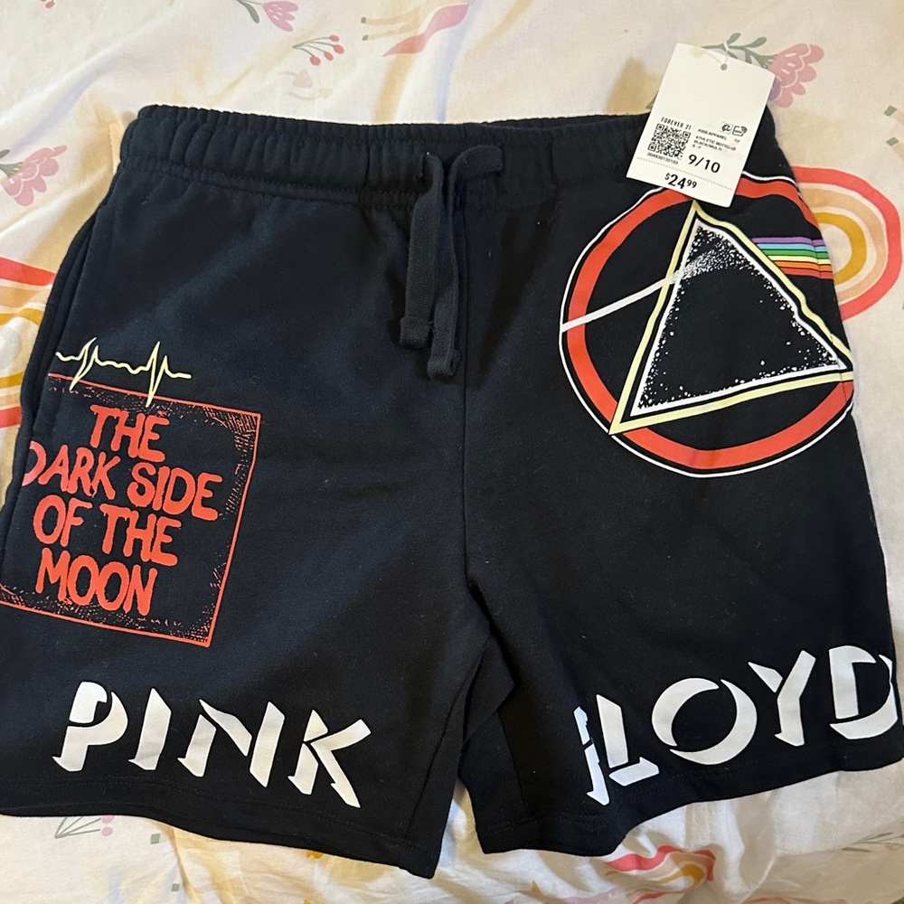 Pink Floyd Black Kids Shorts with Colorful Graphics